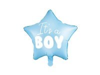 Balon foliowy gwiazdka - it\'s a boy, 48 cm, jasny niebieski