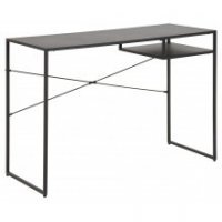 biurko industrialne z półką newcastle czarne mat