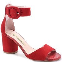 Bravo moda 1698 - czerwone - sandały na słupku - czerwony