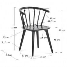 Drewniane krzesło patyczak krise czarne