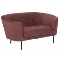 Dwuosobowa sofa do salonu biloxi różowa welur
