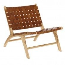 Fotel/krzesło calixta skórzany brązowy