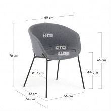 Fotel/krzesło tapicerowane zadine szare