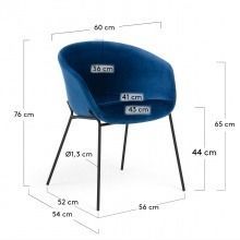 Fotel/krzesło tapicerowane zadine welur granatowe