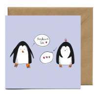 kartka miłosna pingwiny