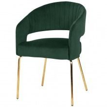 Krzesło do jadalni brisk zielone welur/złote nóżki