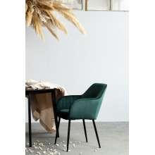 Krzesło do jadalni jonson z podłokietnikami zielone welur