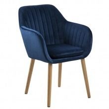 Krzesło do salonu emilia niebieskie welur