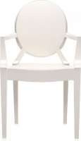 krzesło lou lou ghost nieprzeźroczyste lśniąca biel