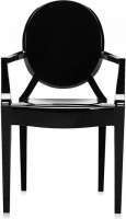 krzesło lou lou ghost nieprzeźroczyste lśniąca czerń