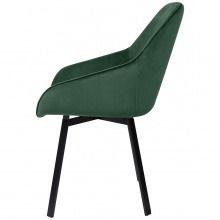 Krzesło welurowe do jadalni jack obrotowe zielone