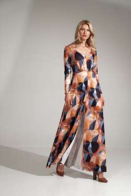 maxi sukienka z geometrycznym wzorem