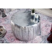 Metalowy stolik kawowy marrakesch 55 cm srebrny handmade