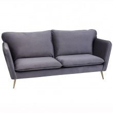 Sofa 2-osobowa welurowa matchy szara