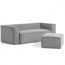 Sofa 3-osobowa blok 240 cm szara sztruks