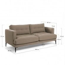 Sofa 3-osobowa vinny 183 cm jasnobrązowa
