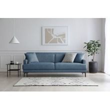 Sofa trzyosobowa collie denimowa niebieska nowoczesna