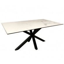 Stół do jadalni heaven 160x90 cm biały/czarny efekt marmuru