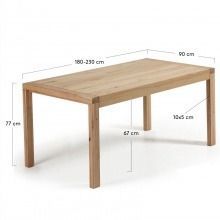 Stół rozkładany drewniany 180-230x90 vivy dąb naturalny