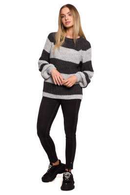 sweter oversize w szerokie pasy - model 1