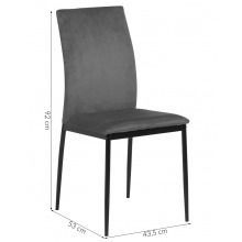 Welurowe krzesło do jadalni demina szare