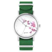 zegarek - koliber, oznaczenia - zielony, nylonowy