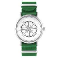 zegarek - kompas - zielony, nylonowy