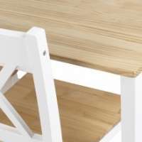 zestaw stołowy corbin ii, stół i cztery krzesła, biały